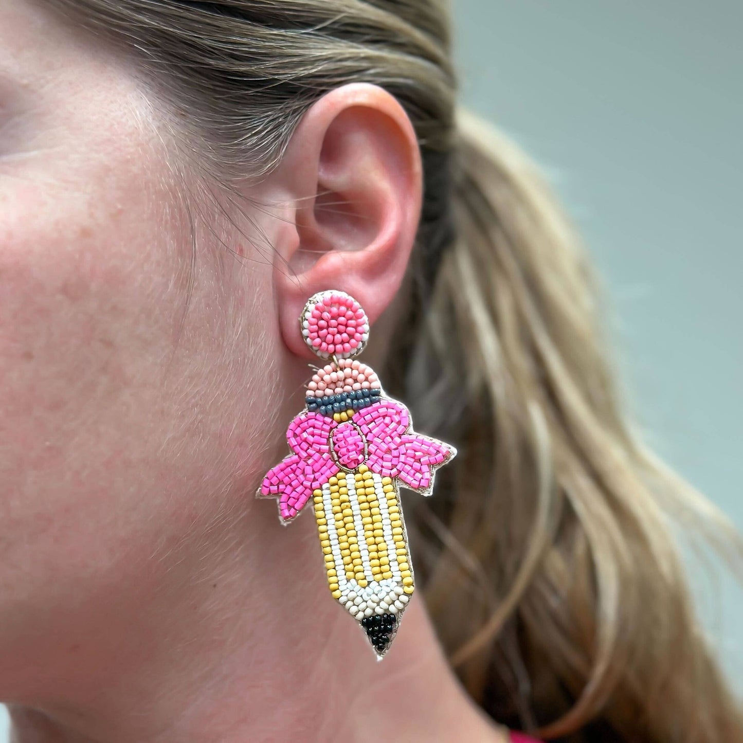 Prep Obsessed Wholesale - Beaded Pencil Dangle Earrings