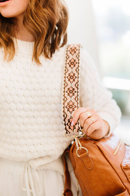 modern+chic - Tabitha Woven Adjustable Bag Guitar Straps: Black + white + grey