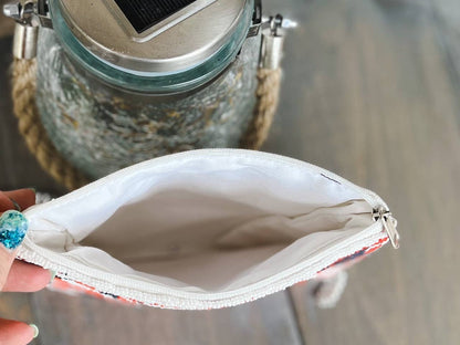 OBX Prep - Patriotic Red White Blue Stars Stripes Beaded Coin Purse