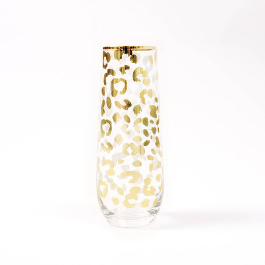 8 Oak Lane - Gold Leopard Stemless Champagne Glass