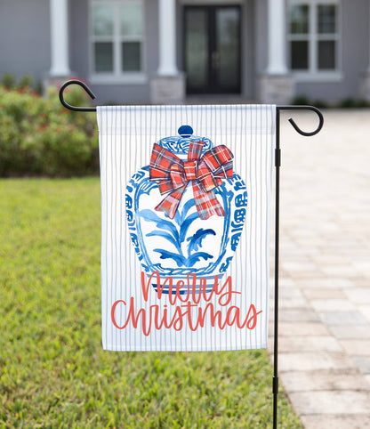 Christmas Garden Flag - Christmas Vase: 12" x 18" - Double-Sided