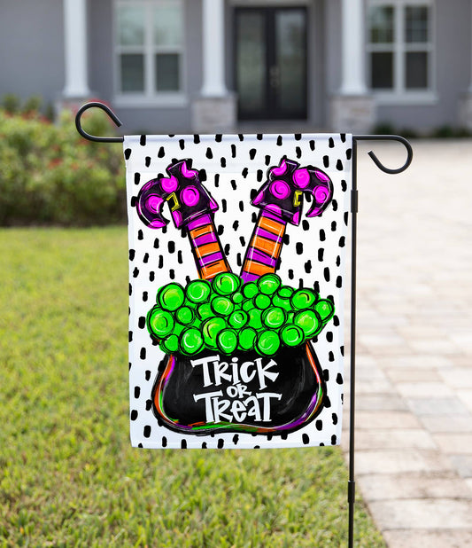The Navy Knot - Halloween Garden Flag - Witch’s Brew Trick or Treat: 12" x 18" - Single-Sided