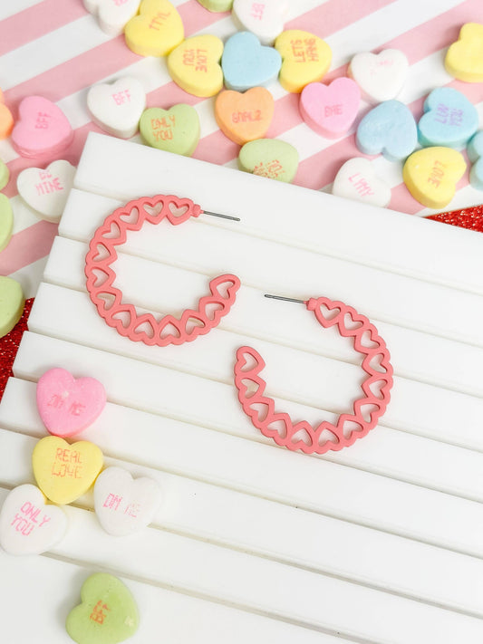 Hoop Of Hearts Earrings: Blush