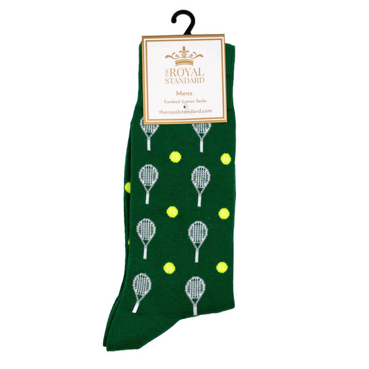 The Royal Standard - Men's Tennis Socks Green/White   One Size