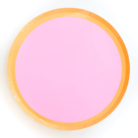 Kailo Chic - Lavender and peach color blocked paper plates