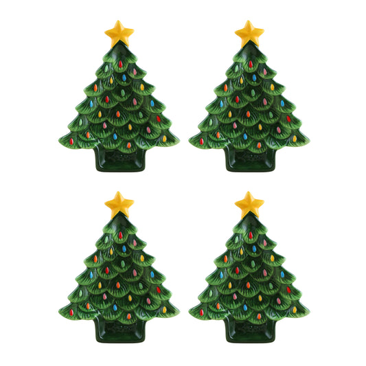 8" Appetizer Plate Set of 4 - Green Tree