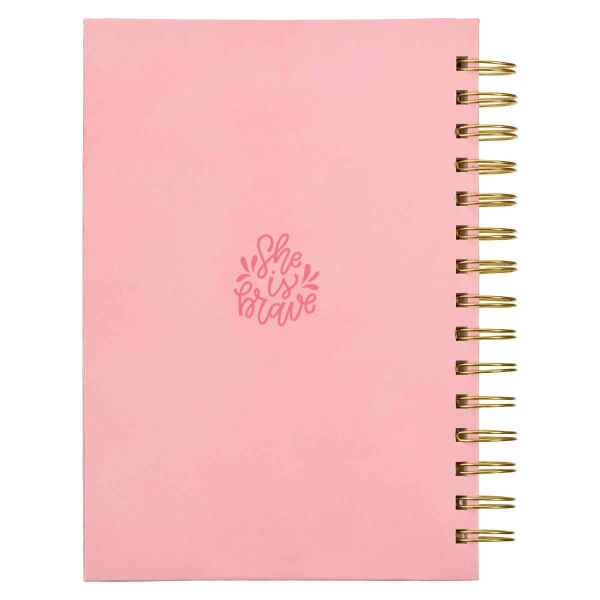 Christian Art Gifts - She is Brave Pink Wirebound Journal