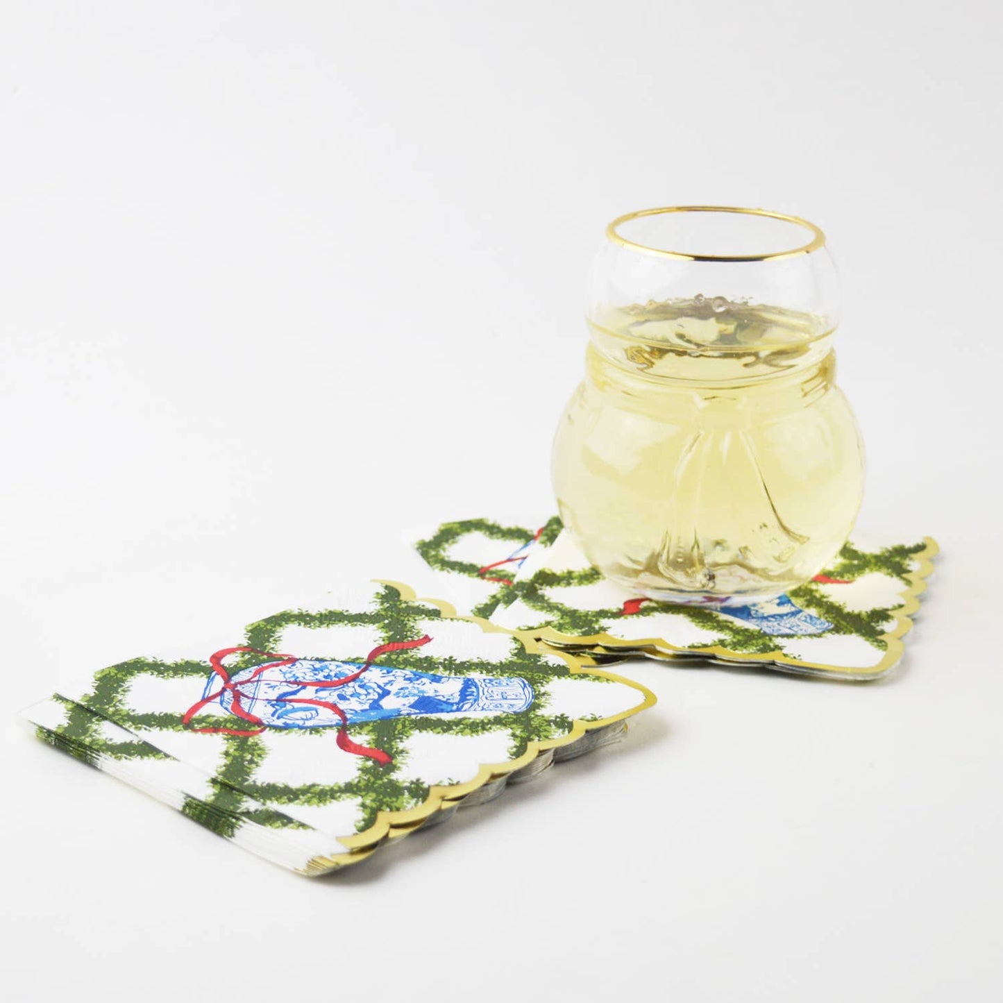 8 Oak Lane - Boxwood Ginger Jar Paper Beverage Napkin Packs