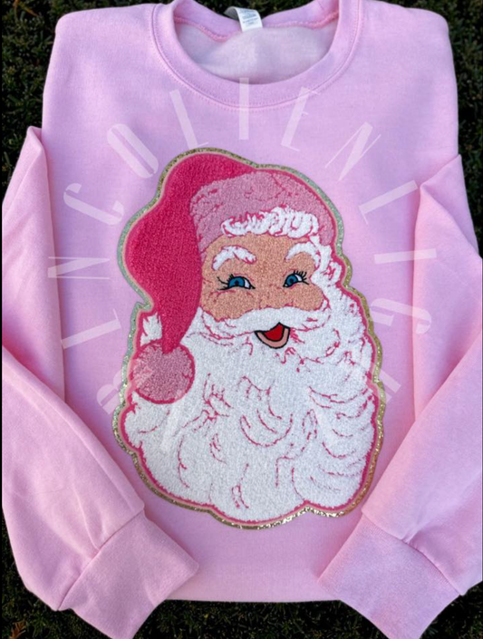 Preppy Pink Santa Sweatshirt: XXXX-Large