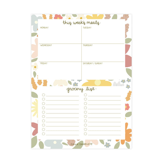 Callie Danielle - Market List & Meal Planner Notepad