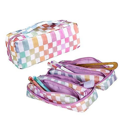 Erin Condren Design - 5-in-1 Zipper Pouch - Watercolor Checkered